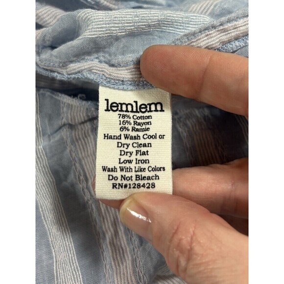 Lemlem Sundress Dress White Blue Stripe Large Ruffle Raw Hem Low Back - Picture 6 of 8